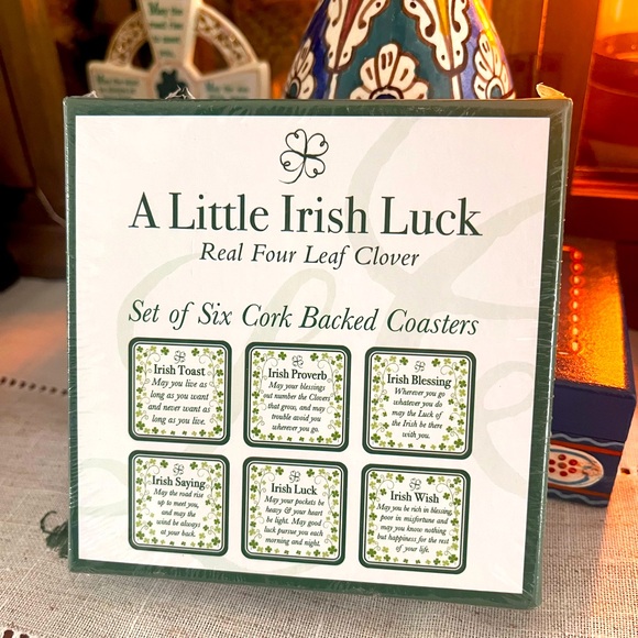 Irish Inspirational Quote Drink Coasters 6 New corkbacked coasters - Picture 2 of 4